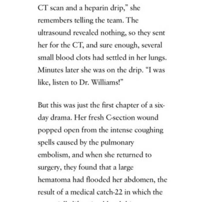 Pulmonary Embolism Serena William's story