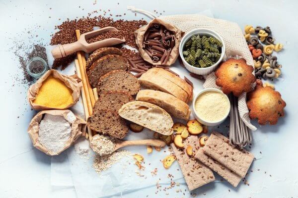 Mix of healthy carbohydrate food options