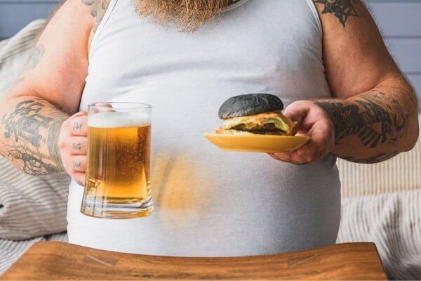 Eating high fat foods and excess alcohol lead to indigestion 